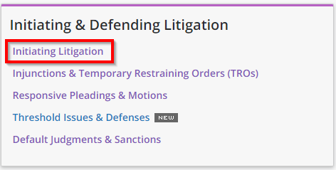 Bloomberg Law: Litigation Practical Guidance | Jenkins Law Library